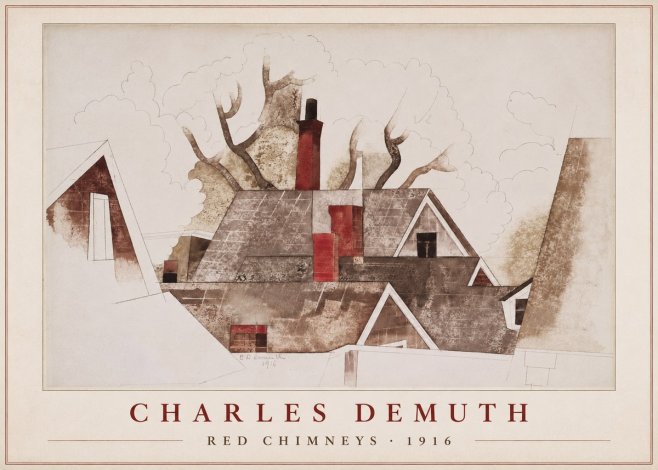 Charles Demuth Red Chimneys No1 - Juliste