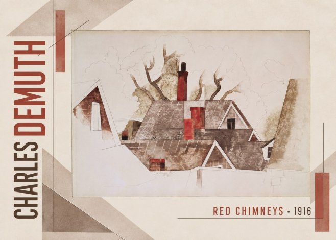 Charles Demuth Red Chimneys No3 - Juliste