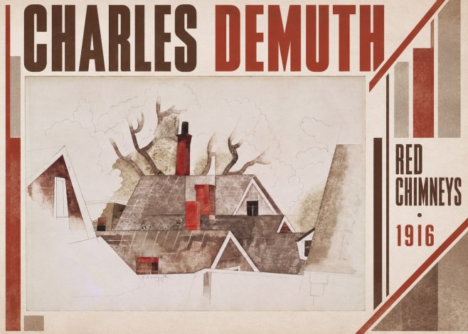 Charles Demuth Red Chimneys No4 - Juliste