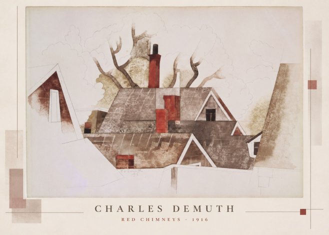 Charles Demuth Red Chimneys No5 - Juliste