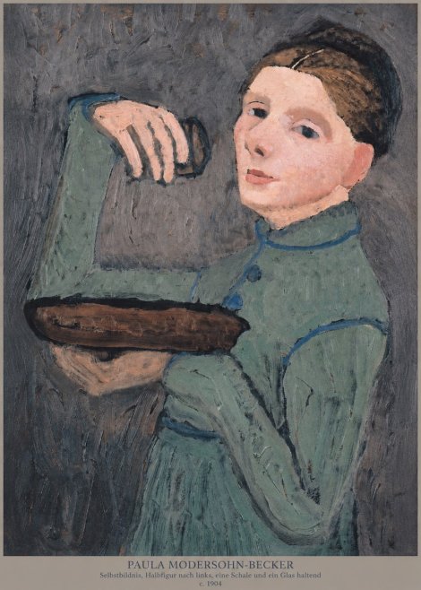 Paula Modersohn-Becker Selbstbildnis, Halbfigur Nach Links, Eine Schale Und Ein Glas Haltend No6 - Juliste