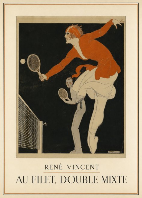 René Vincent Au Filet, Double Mixte No1 - Juliste
