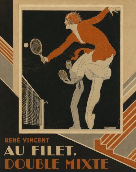 René Vincent Au Filet, Double Mixte No2 - Juliste