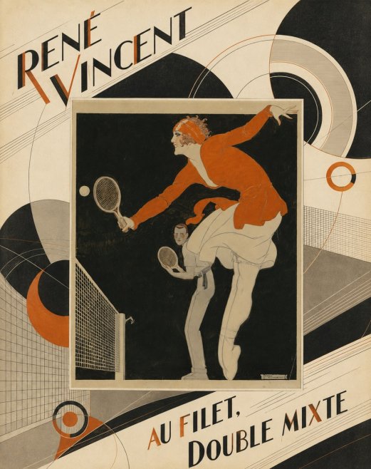 René Vincent Au Filet, Double Mixte No5 - Juliste