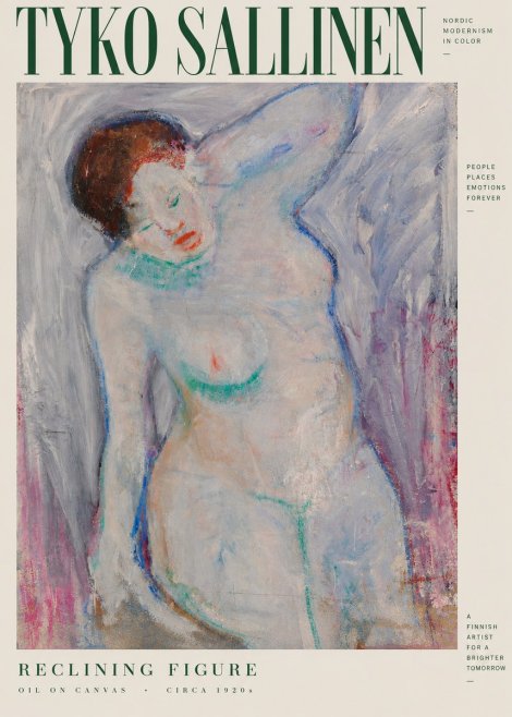 Tyko Sallinen Reclining Figure No4 - Juliste