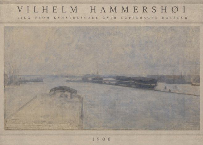 Vilhelm Hammershøi View from Kvæsthusgade over Copenhagen Harbour No3 - Juliste