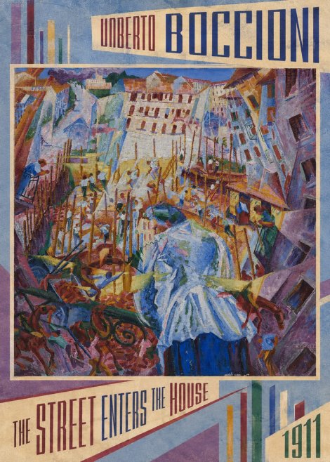 Umberto Boccioni The Street Enters the House No2 - Juliste