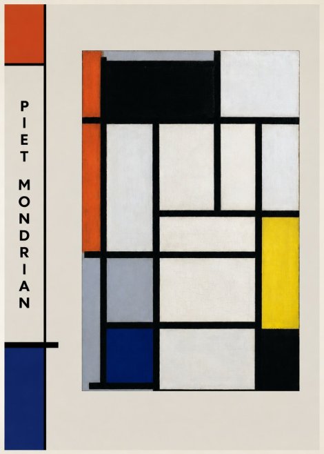 Piet Mondrian Composition with Red, Blue and Yellow No2 - Juliste