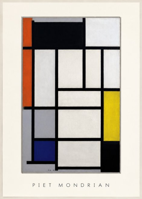 Piet Mondrian Composition with Red, Blue and Yellow No3 - Juliste