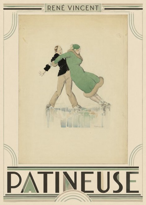 René Vincent Patineuse No5 - Juliste