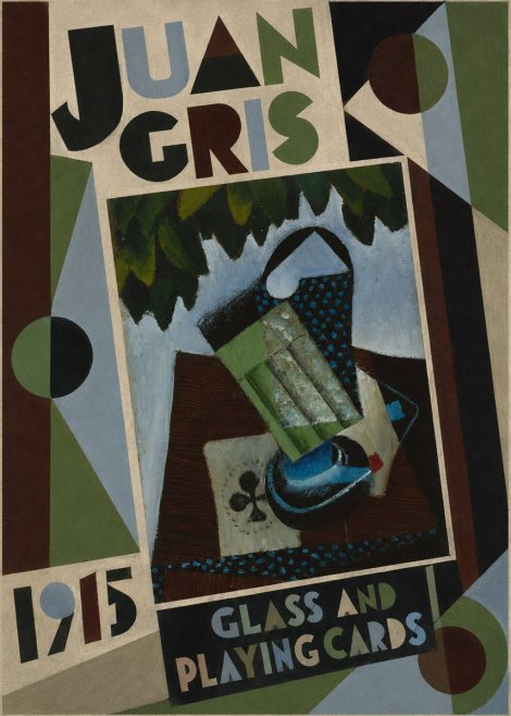 Juan Gris Glass and Playing Cards No4 - Juliste