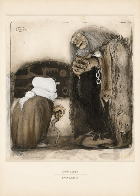John Bauer Two Trolls No5 - Juliste