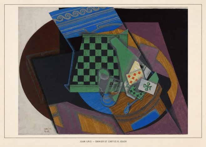 Juan Gris Damier Et Cartes À Jouer No6 - Juliste