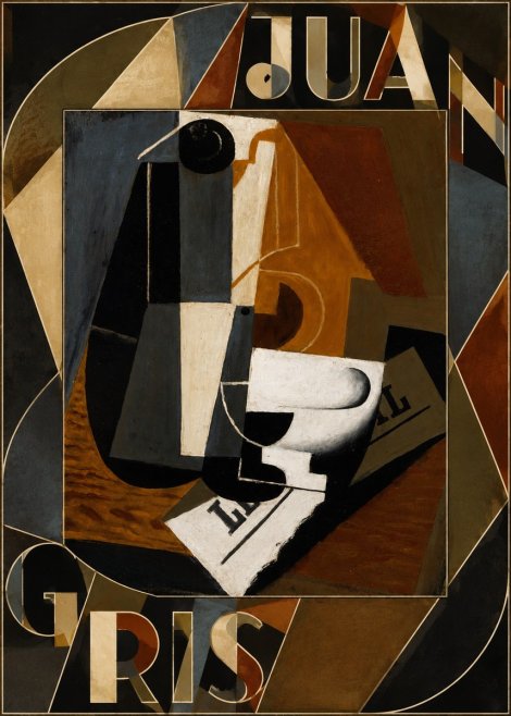 Juan Gris Glass and Bottle No5 - Juliste