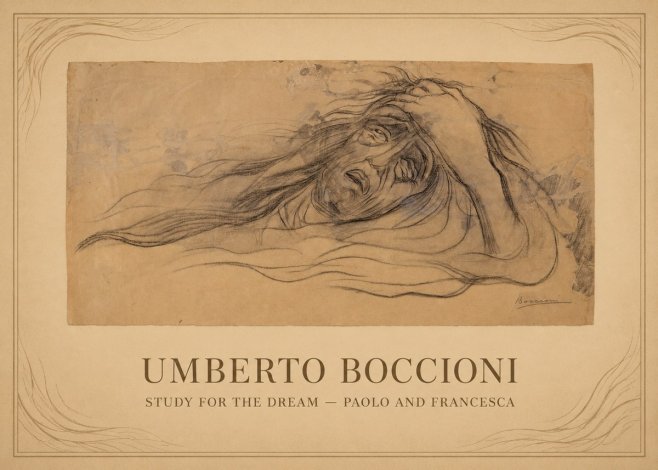 Umberto Boccioni Study for the Dream — Paolo and Francesca No1 - Juliste