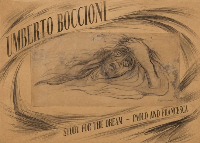 Umberto Boccioni Study for the Dream — Paolo and Francesca No2 - Juliste
