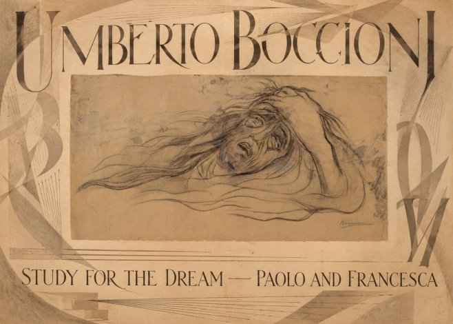 Umberto Boccioni Study for the Dream — Paolo and Francesca No6 - Juliste