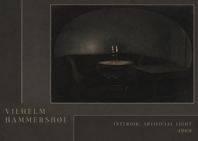 Vilhelm Hammershøi Interior, Artificial Light No2 - Juliste
