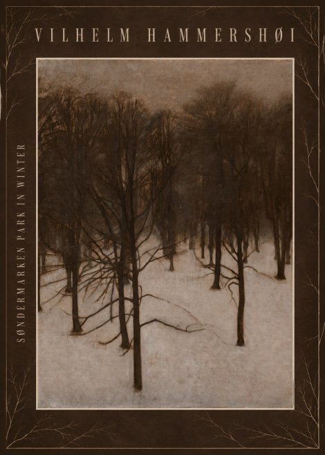 Vilhelm Hammershøi Søndermarken Park in Winter No4 - Juliste
