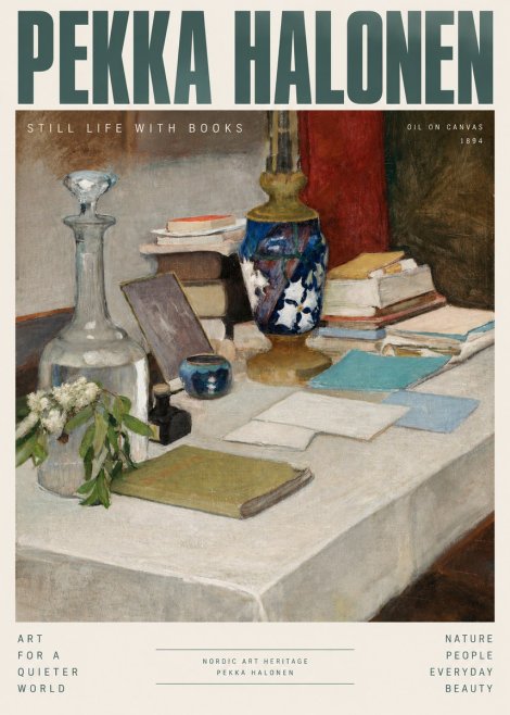 Pekka Halonen Still Life with Books No3 - Juliste