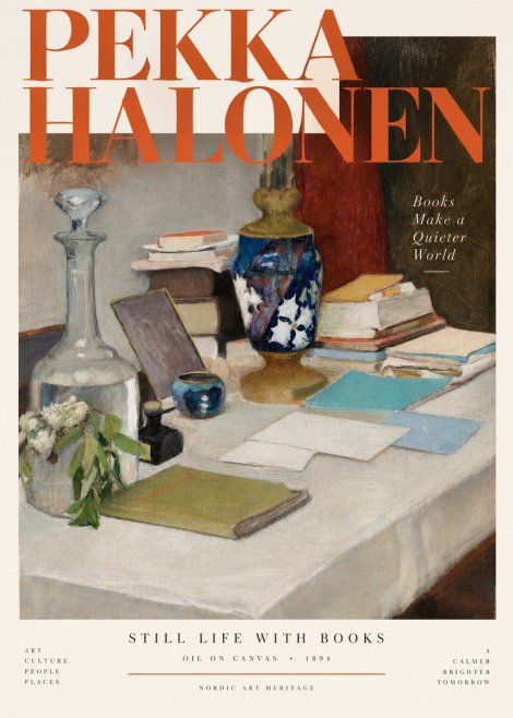 Pekka Halonen Still Life with Books No4 - Juliste