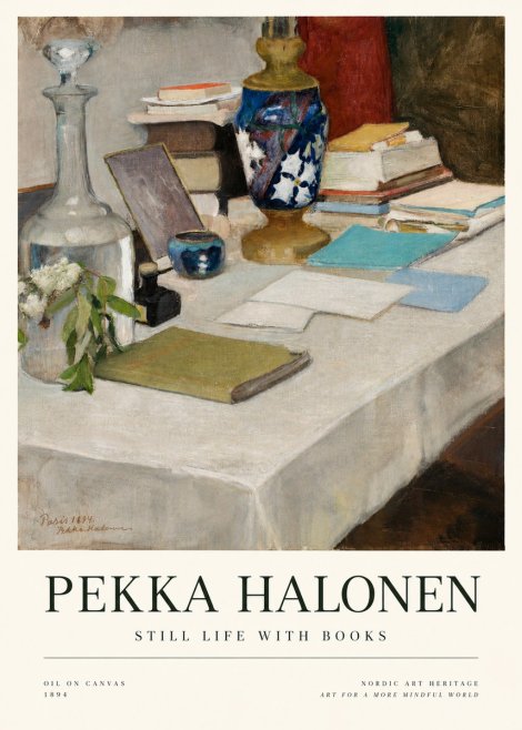 Pekka Halonen Still Life with Books No6 - Juliste