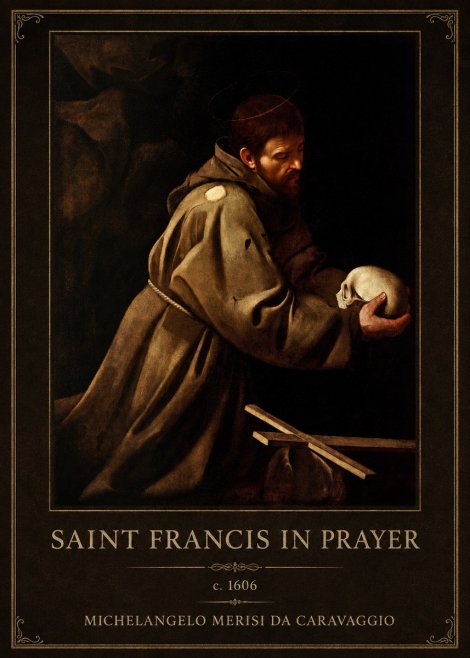 Michelangelo Merisi da Caravaggio Saint Francis in Prayer II No1 - Juliste