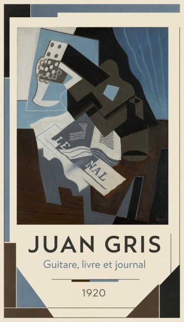Juan Gris Guitare, Livre Et Journal No3 - Juliste