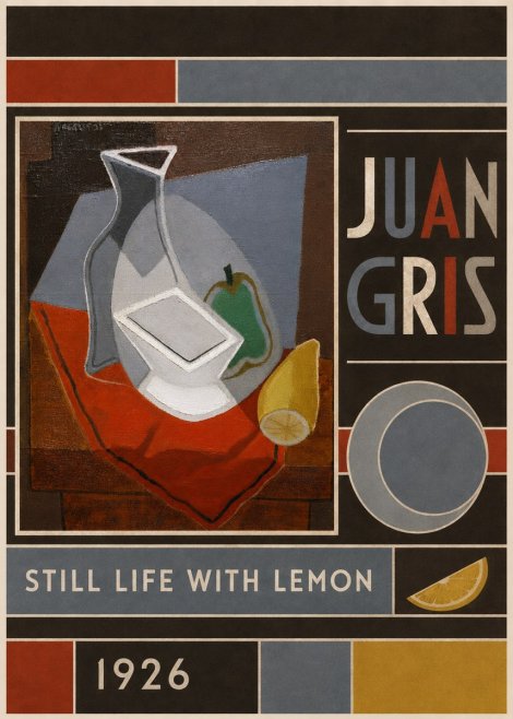 Juan Gris Still Life with Lemon No6 - Juliste