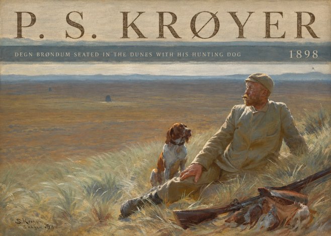 P.S. Krøyer Degn Brøndum Seated in the Dunes with His Hunting Dog No4 - Juliste