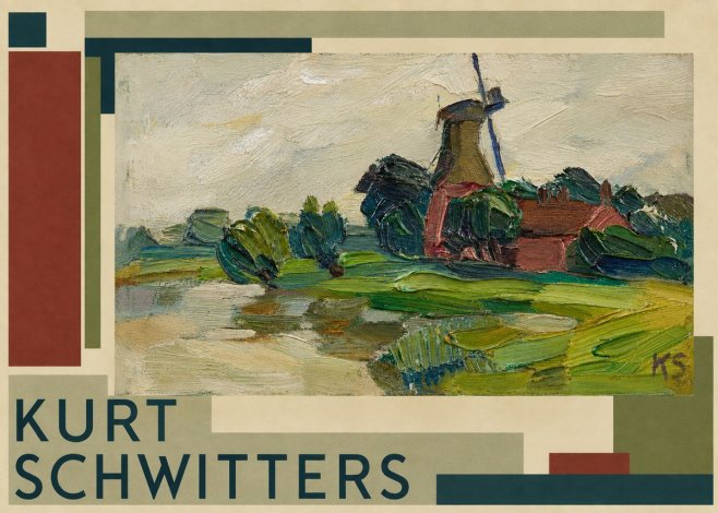 Kurt Schwitters Landscape with Windmill No2 - Juliste