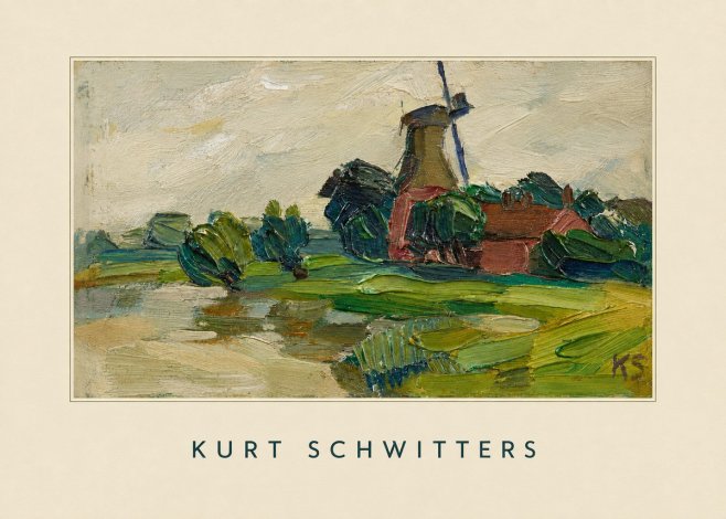 Kurt Schwitters Landscape with Windmill No5 - Juliste