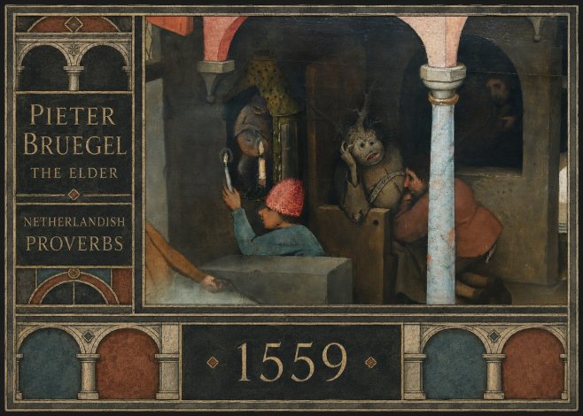Pieter Bruegel Netherlandish Proverbs IX No2 - Juliste