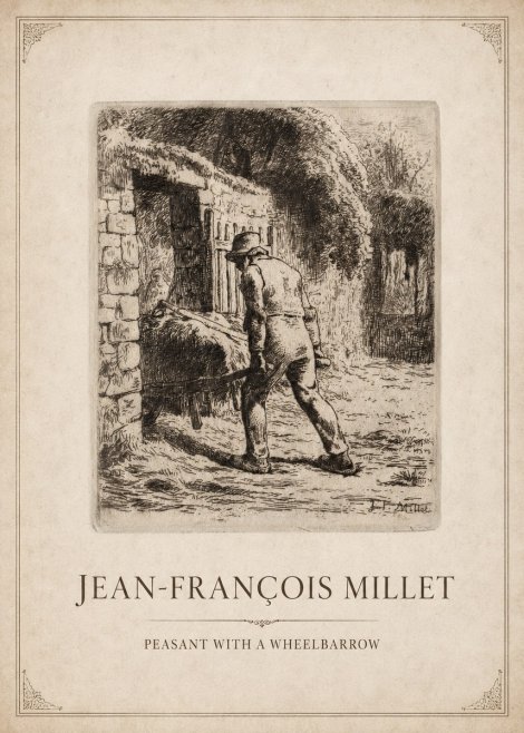Jean-François Millet Peasant with a Wheelbarrow No1 - Juliste