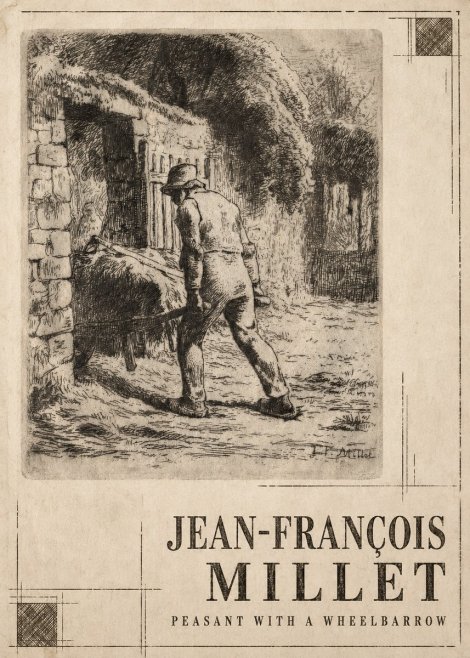 Jean-François Millet Peasant with a Wheelbarrow No3 - Juliste