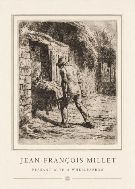 Jean-François Millet Peasant with a Wheelbarrow No4 - Juliste