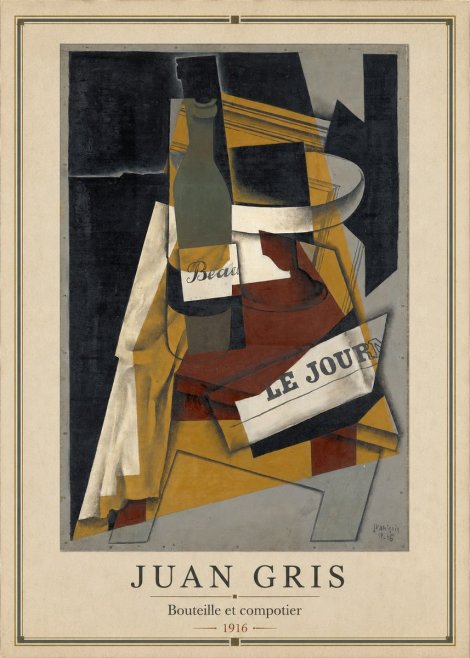 Juan Gris Bouteille Et Compotier No3 - Juliste