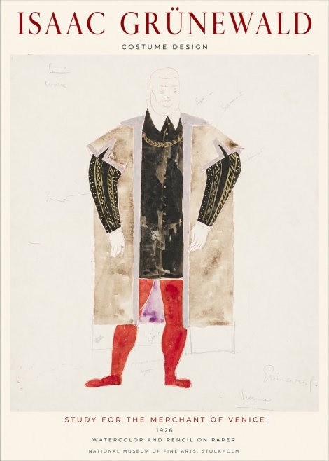 Isaac Grünewald Study for the Merchant of Venice No1 - Juliste