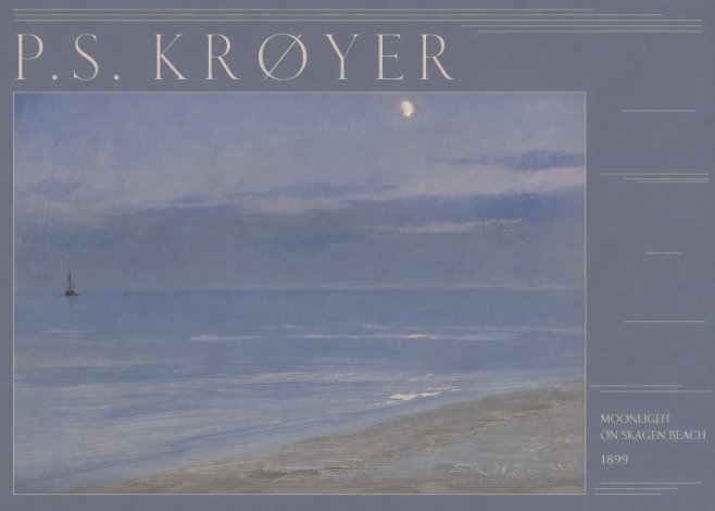 P.S. Krøyer Moonlight on Skagen Beach No5 - Juliste