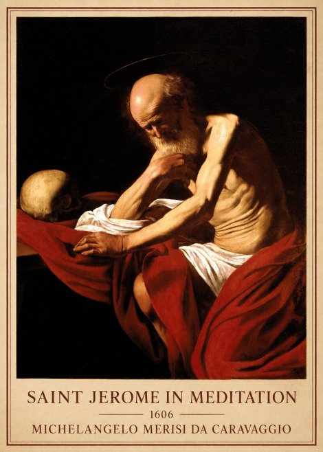 Michelangelo Merisi da Caravaggio Saint Jerome in Meditation I No6 - Juliste
