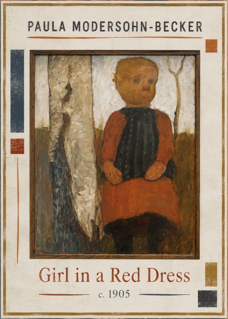 Paula Modersohn-Becker Girl in a Red Dress No1 - Juliste