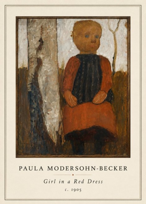 Paula Modersohn-Becker Girl in a Red Dress No4 - Juliste