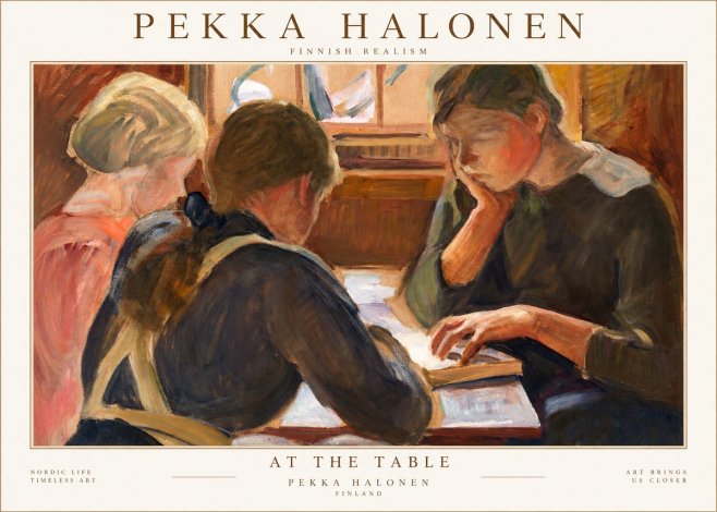 Pekka Halonen At the Table No1 - Juliste