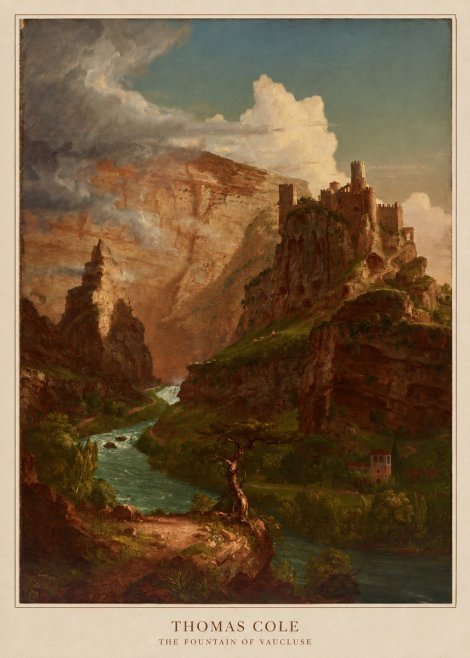 Thomas Cole The Fountain of Vaucluse II No6 - Juliste