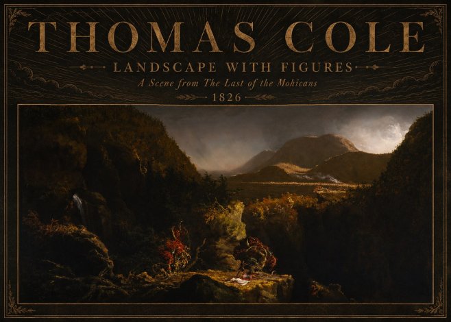 Thomas Cole Landscape with Figures: a Scene from the Last of the Mohicans No5 - Juliste