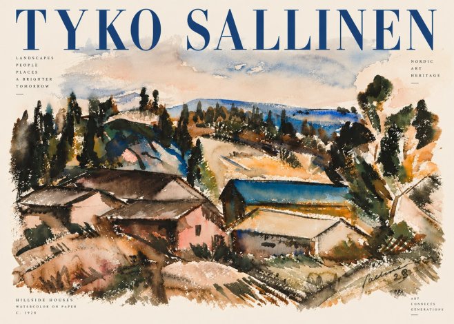 Tyko Sallinen Hillside Houses No5 - Juliste
