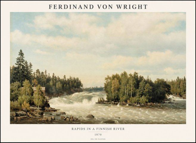 Ferdinand von Wright Rapids in a Finnish River No1 - Juliste