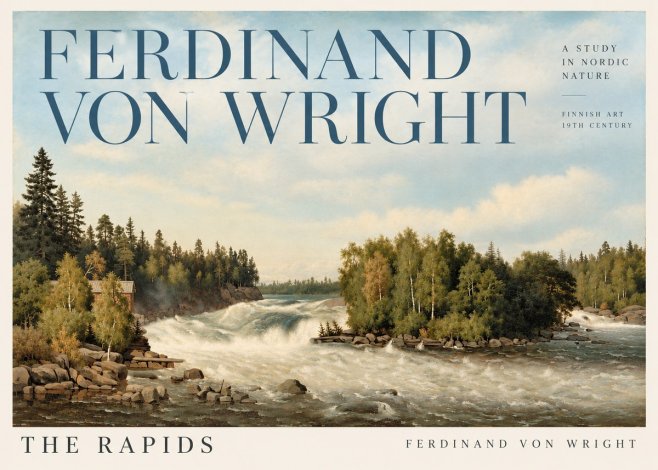 Ferdinand von Wright Rapids in a Finnish River No5 - Juliste