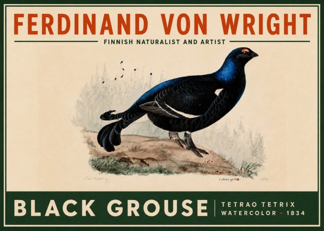 Ferdinand von Wright Black Grouse No2 - Juliste