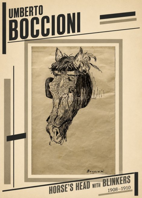 Umberto Boccioni Horse's Head with Blinkers No2 - Juliste